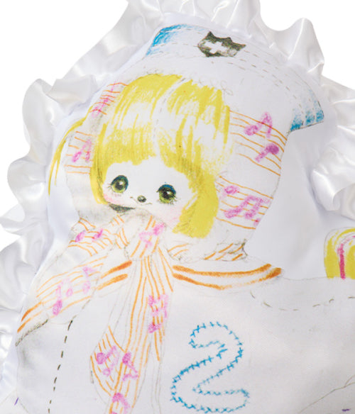 Frilled Shiny Graphic Cushion