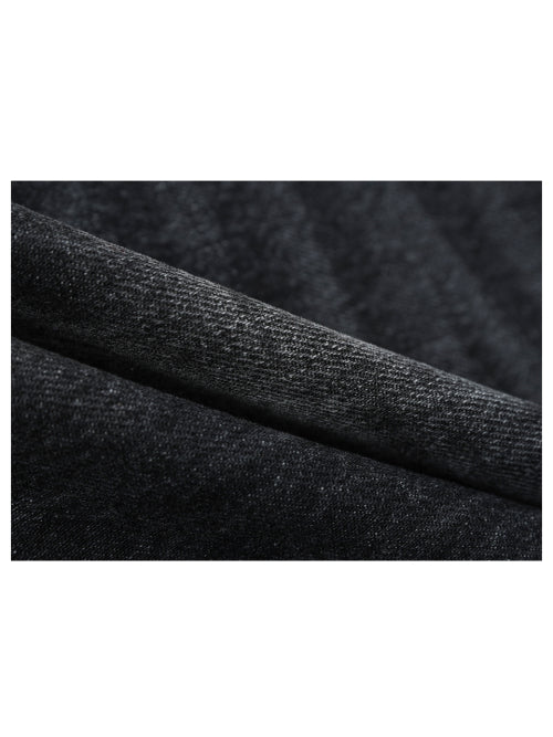 Vintage Washing Double Layer Flared Jeans - BlueBlack