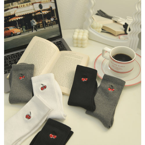 Basic Cherry Point Crew Socks Black 5 Packs
