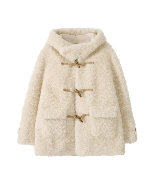 Hoody Fleece Coat (ivory)