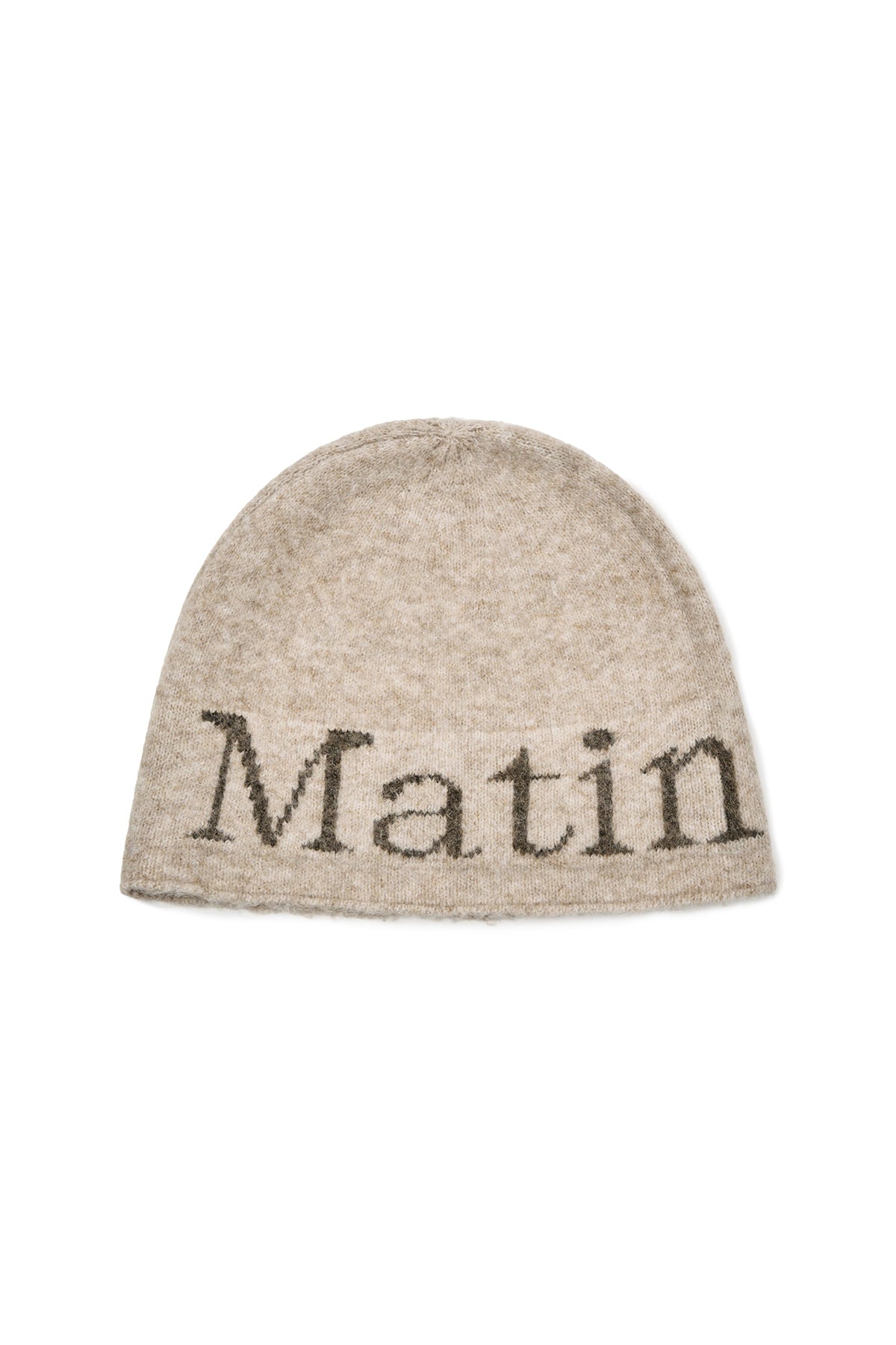 MATIN LOGO BOUCLE KNIT BEANIE IN BEIGE