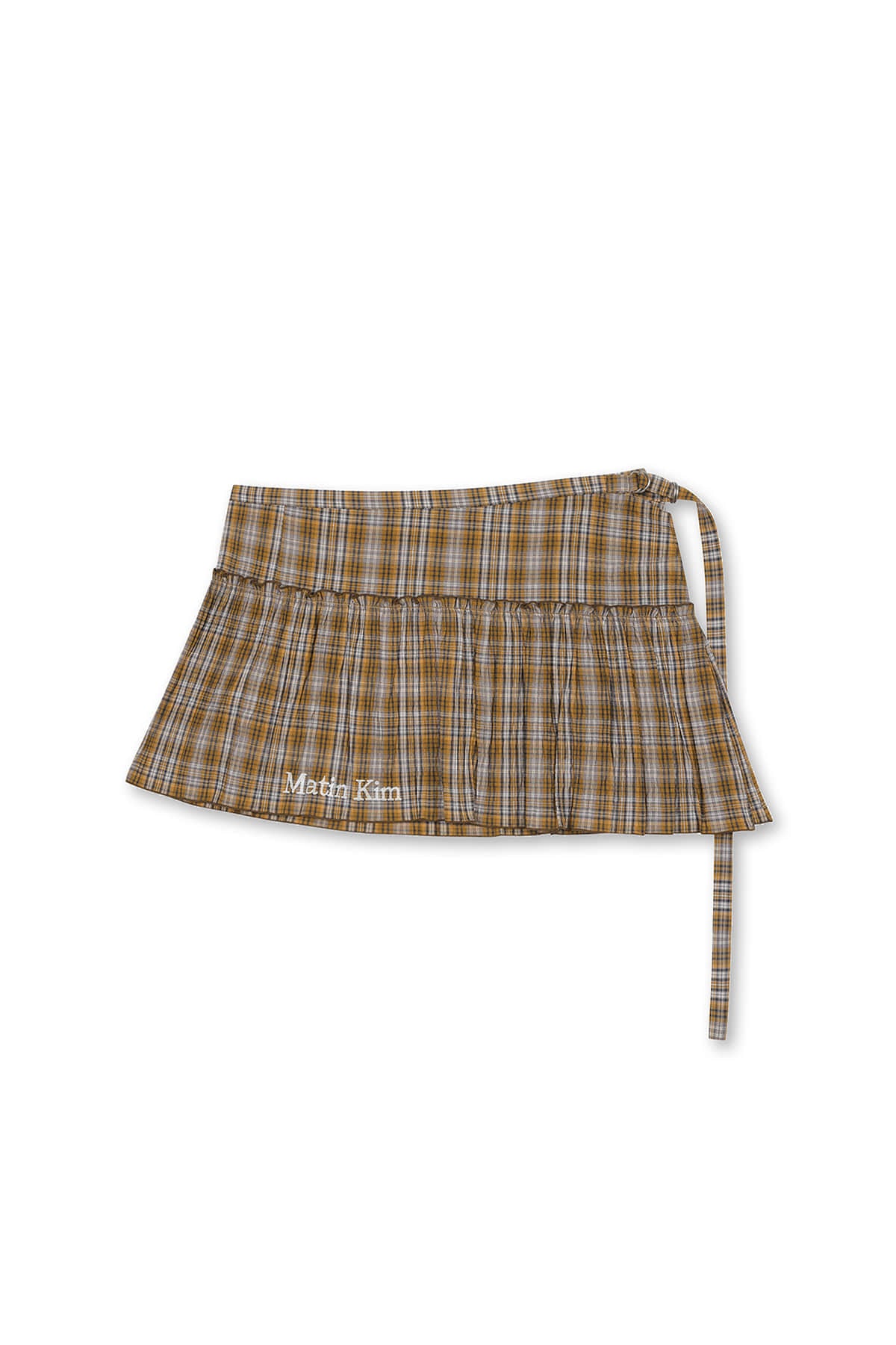 CHECK LAYERED SKIRT IN ORANGE