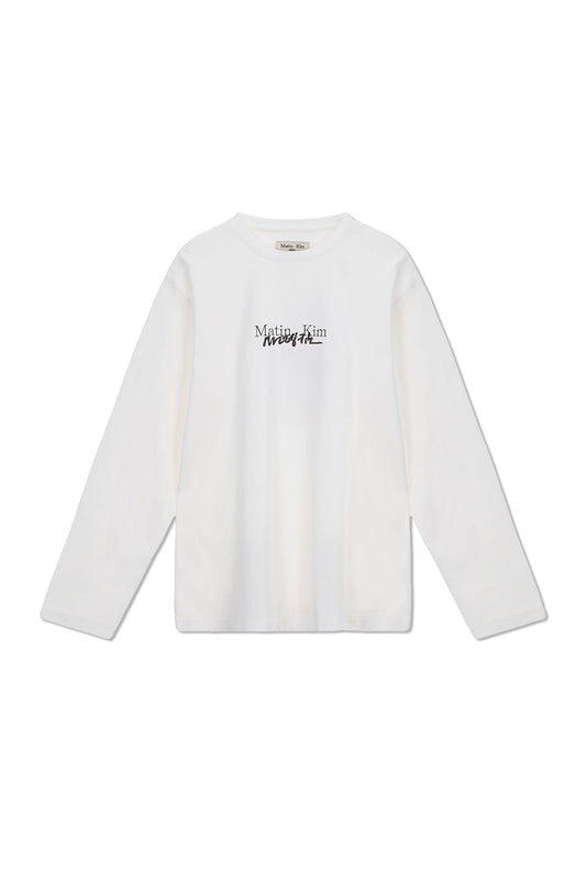 HANGEUL LOGO ARCHIVE LONG SLEEVE IN WHITE