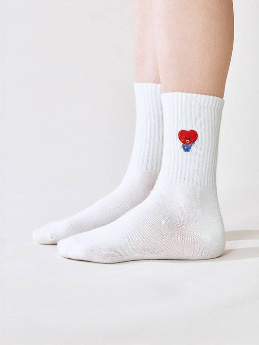 BT21 TATA Basic Lip Embroidery Socks
