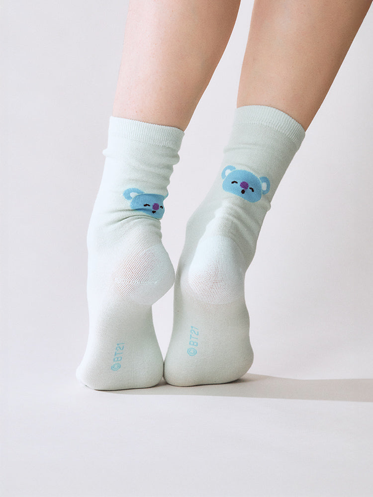 BT21 KOYA Basic Jacquard Face Socks