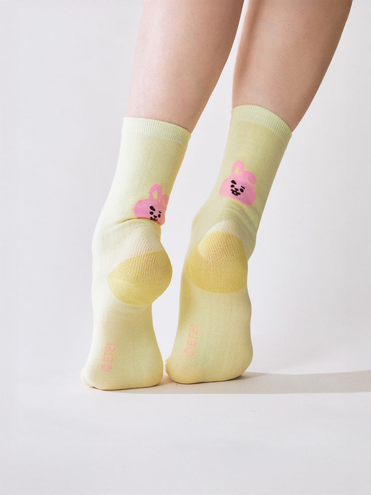 BT21 COOKY Basic Jacquard Face Socks