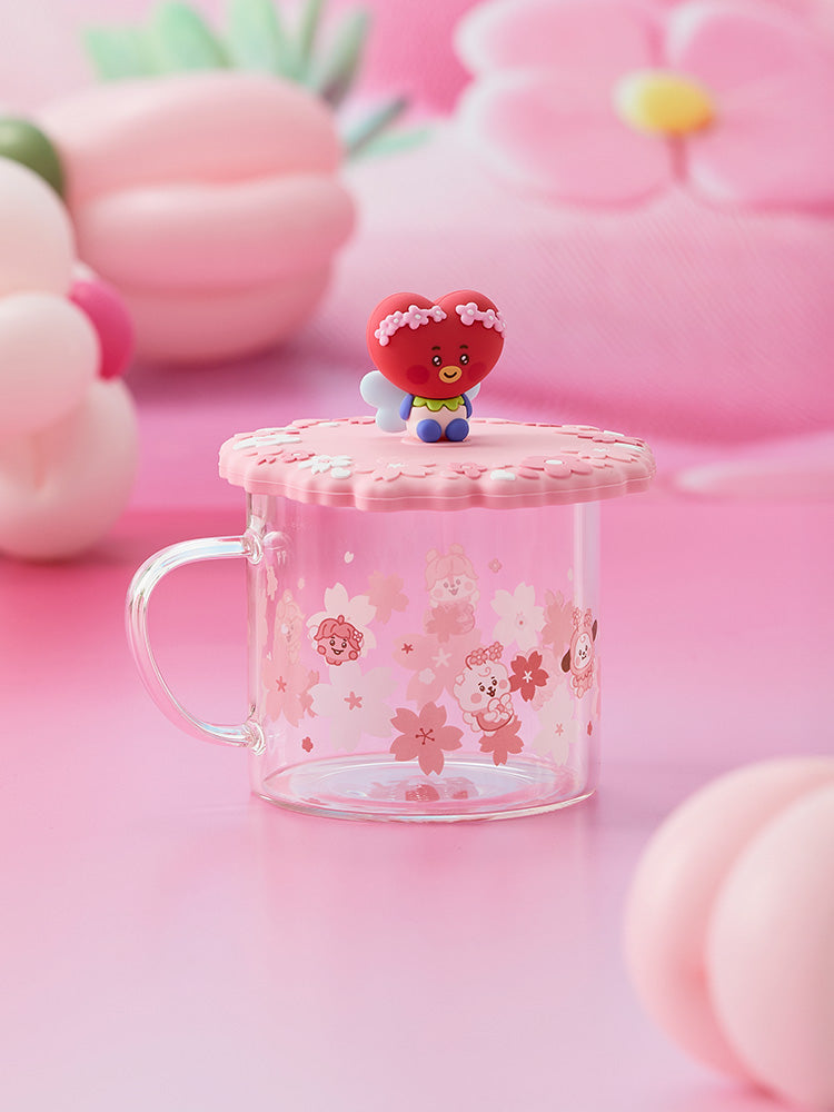 BT21 TATA BABY Spring Fairy Glass Cup & Lid (340 ml)