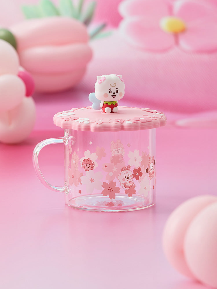 BT21 RJ BABY Spring Fairy Glass Cup & Lid (340 ml)