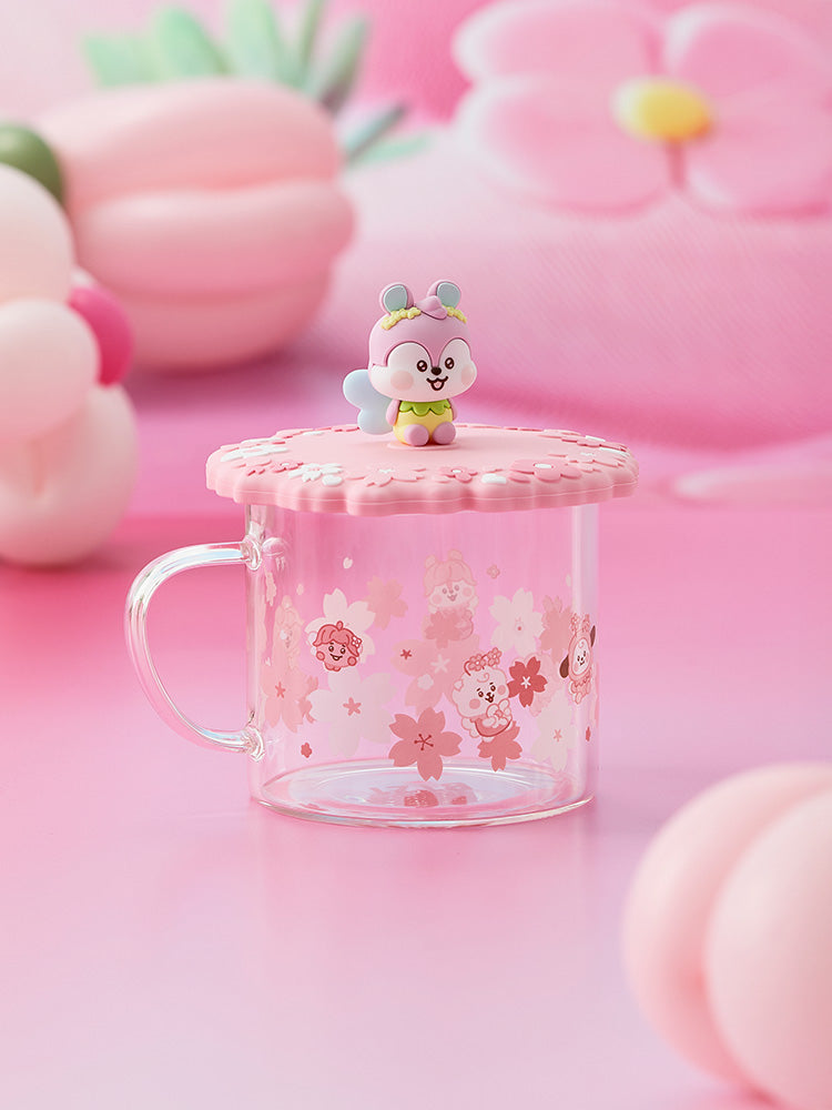 BT21 MANG BABY Spring Fairy Glass Cup & Lid (340 ml)