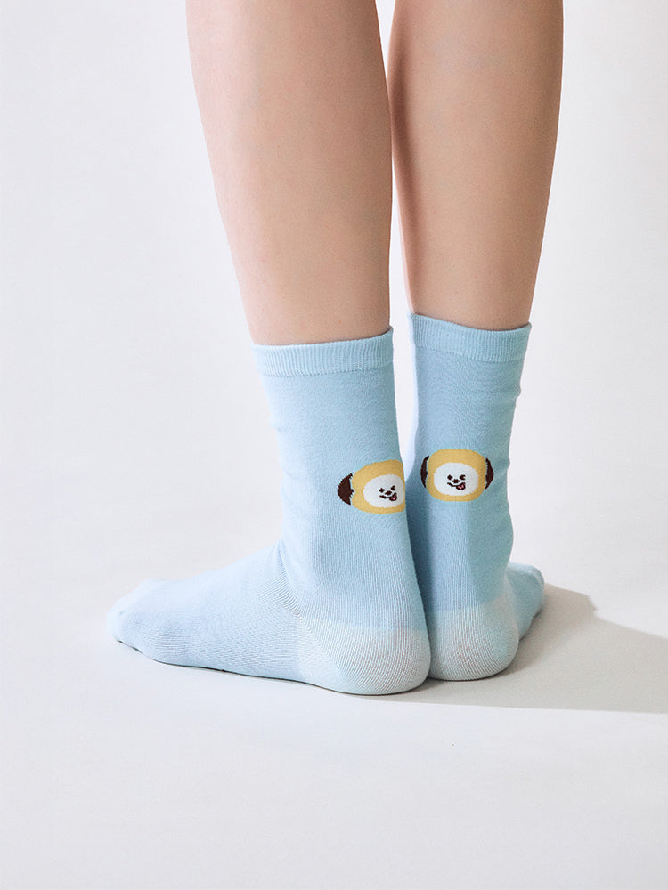 BT21 CHIMMY Basic Jacquard Face Socks