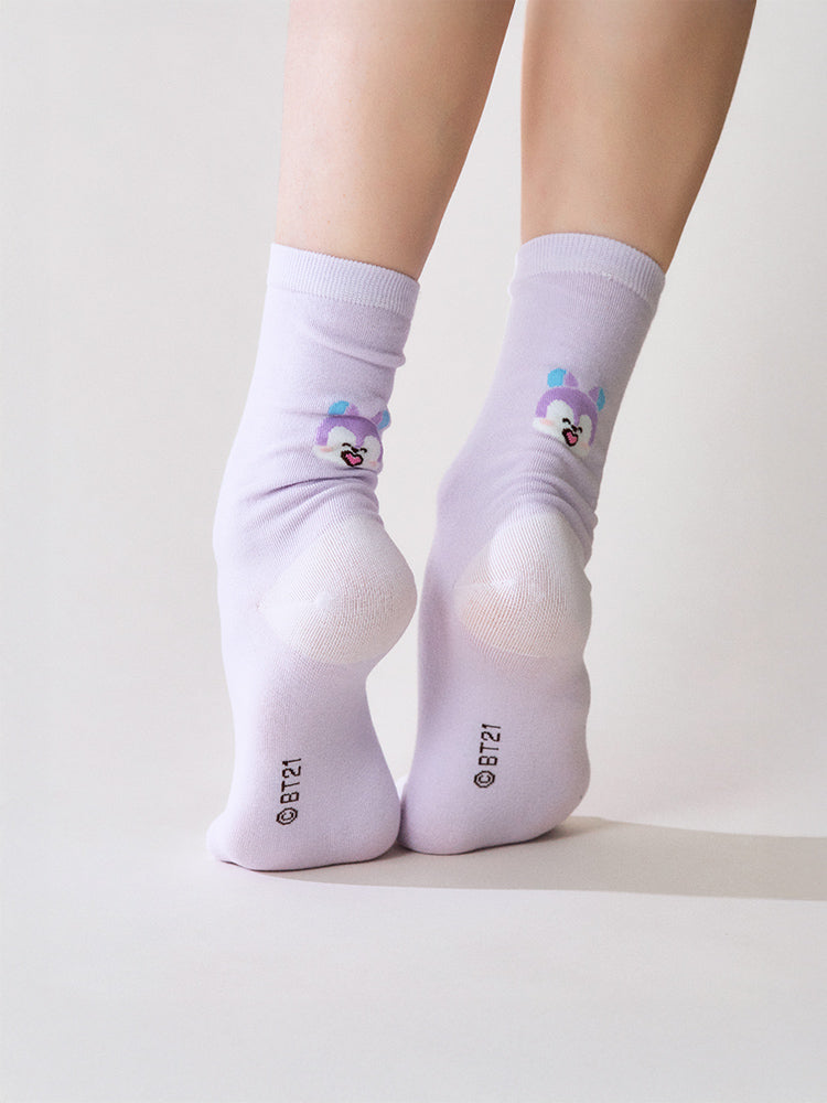 BT21 MANG Basic Jacquard Face Socks