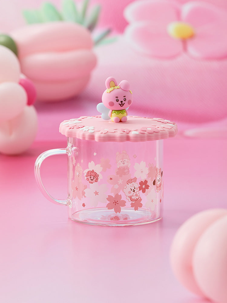 BT21 COOKY BABY Spring Fairy Glass Cup & Lid (340 ml)