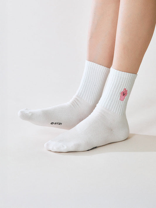 BT21 COOKY Basic Lip Embroidery Socks