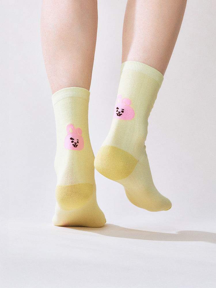 BT21 COOKY Basic Jacquard Face Socks