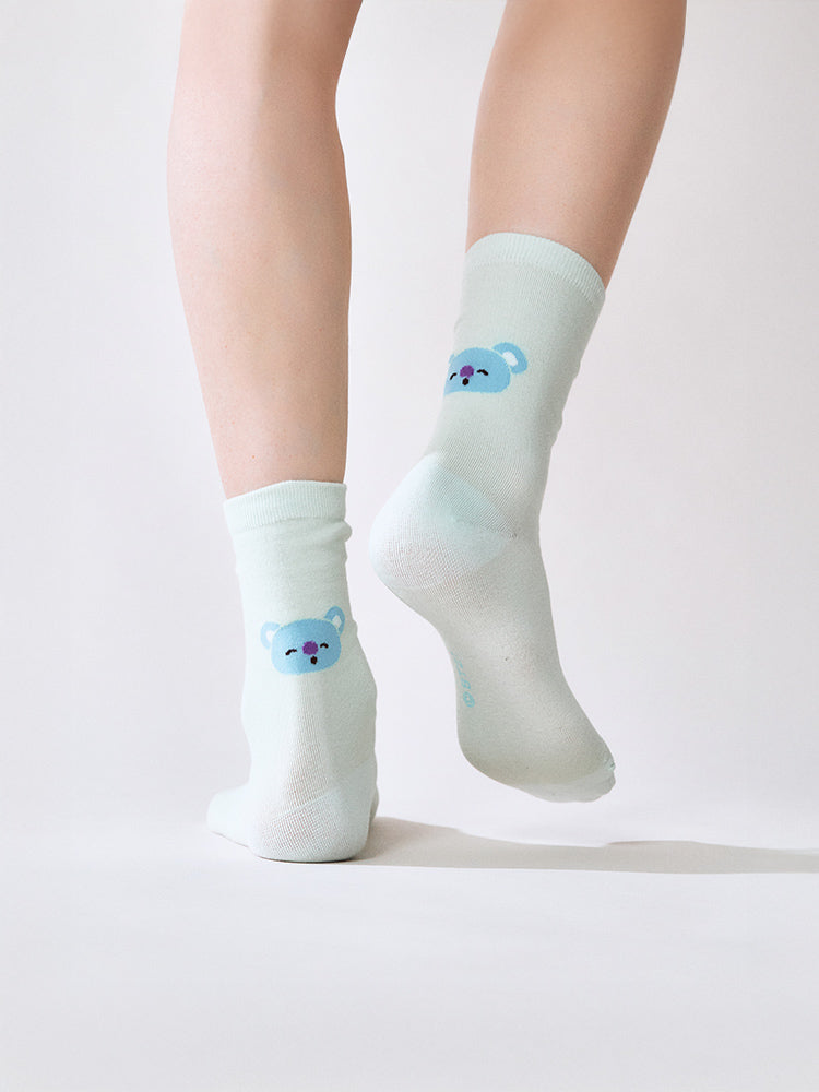 BT21 KOYA Basic Jacquard Face Socks