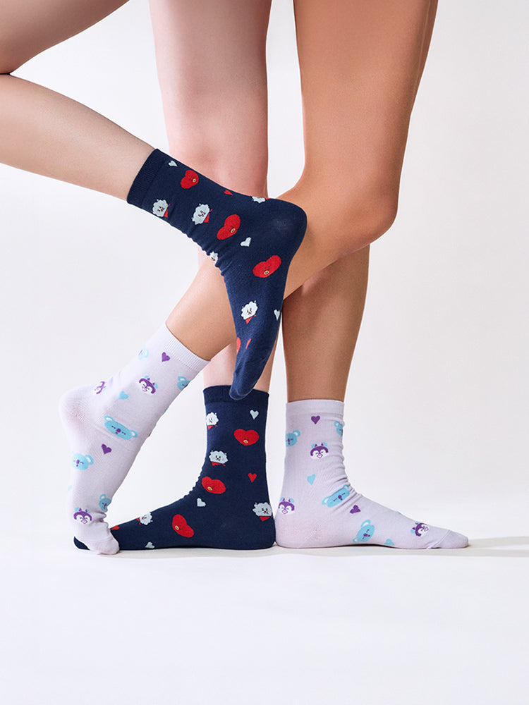 BT21 Basic Jacquard Socks Love Gift Set (2 PCS)