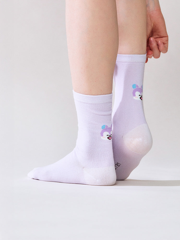 BT21 MANG Basic Jacquard Face Socks