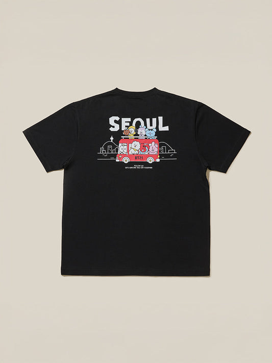 BT21 Seoul Edition Short Sleeve T-Shirt Black