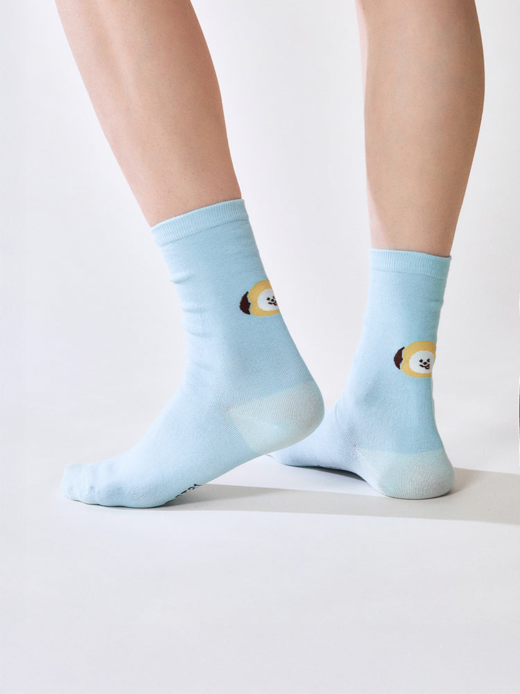 BT21 CHIMMY Basic Jacquard Face Socks