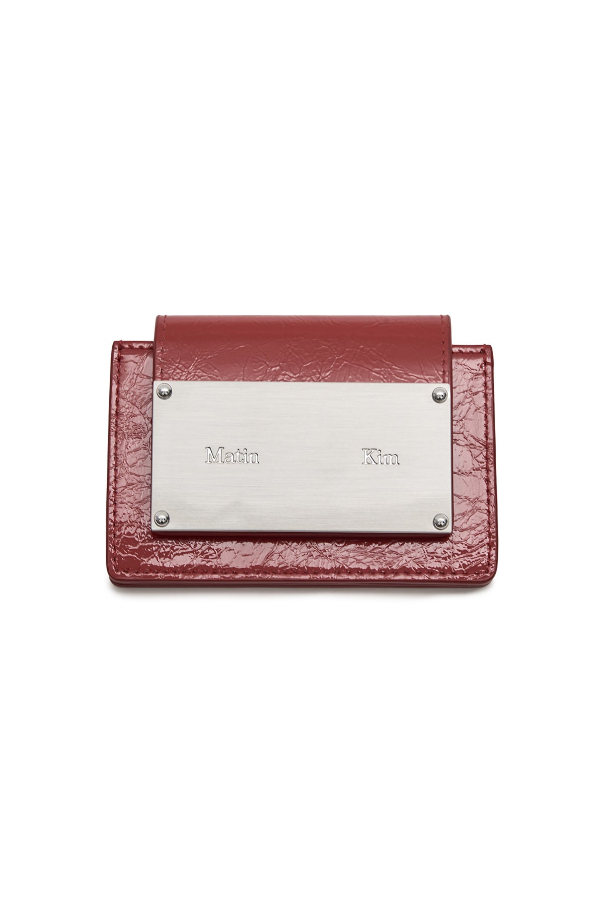 GLAZED ACCORDION WALLET IN RED