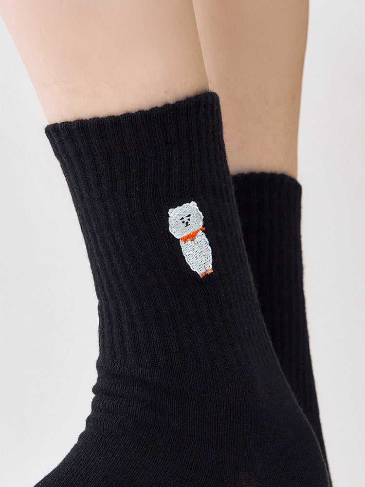 BT21 RJ Basic Lip Embroidery Socks