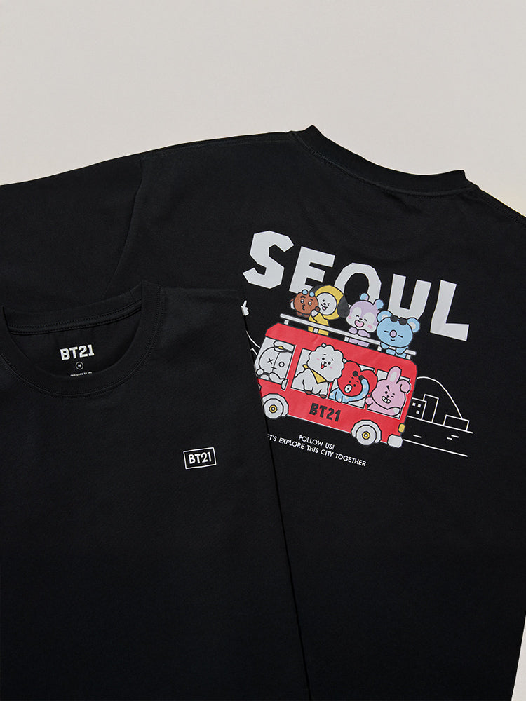 BT21 Seoul Edition Short Sleeve T-Shirt Black