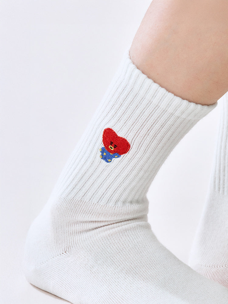 BT21 TATA Basic Lip Embroidery Socks