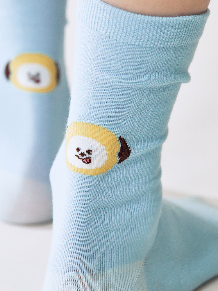 BT21 CHIMMY Basic Jacquard Face Socks