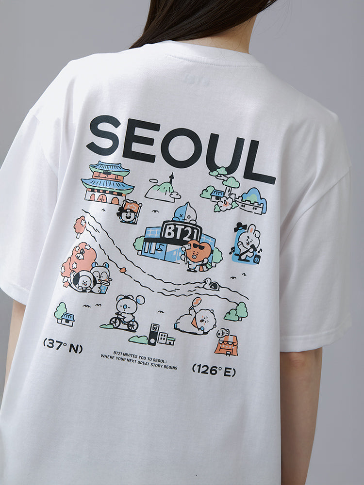 BT21 Seoul Edition Short Sleeve T-shirt VER.1 (White)