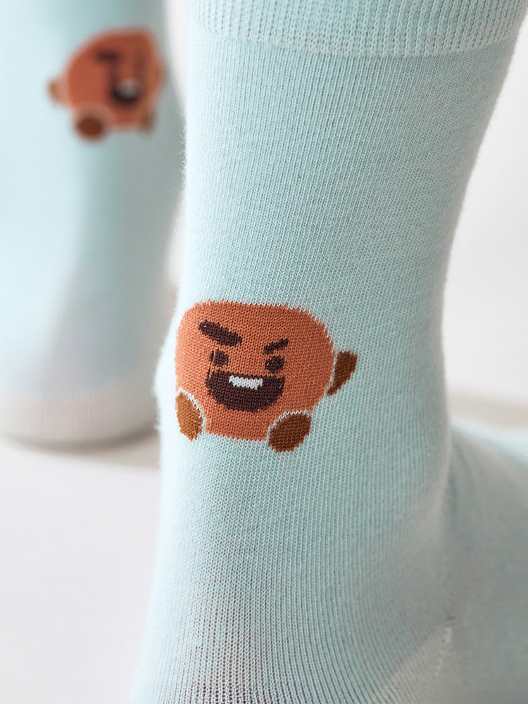BT21 SHOOKY Basic Jacquard Face Socks