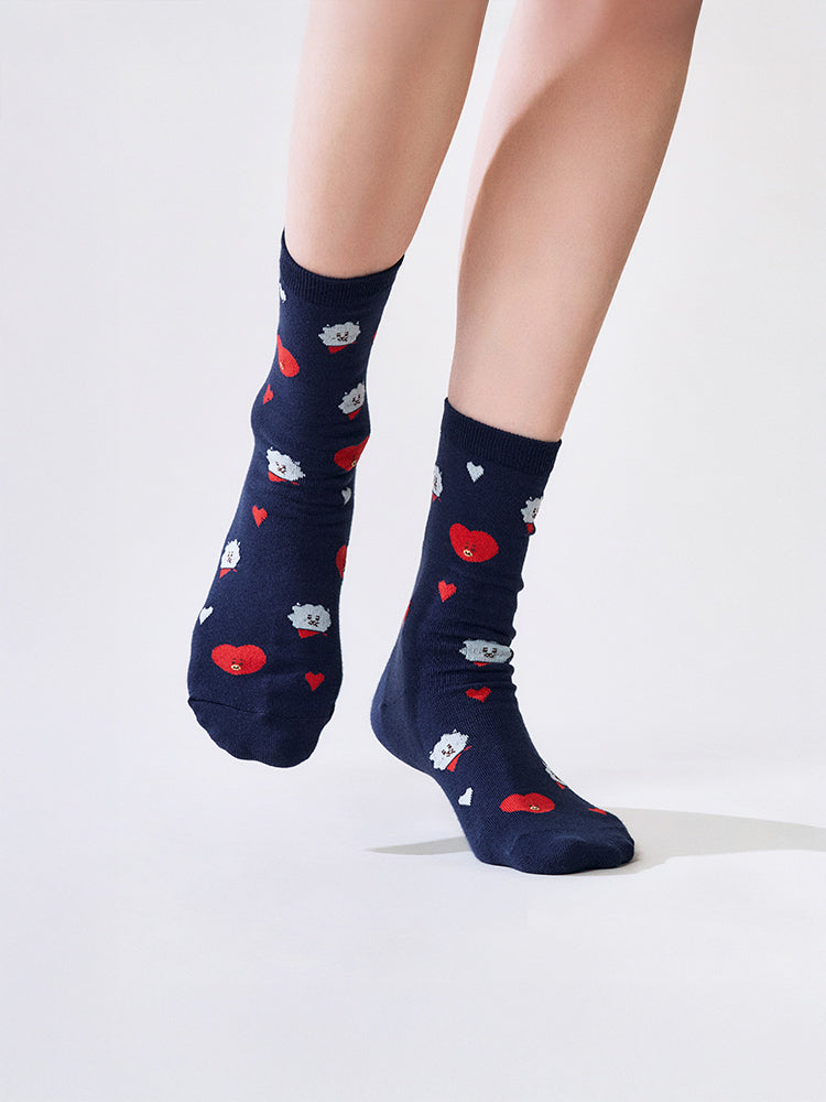 BT21 Basic Jacquard Socks Love Gift Set (2 PCS)