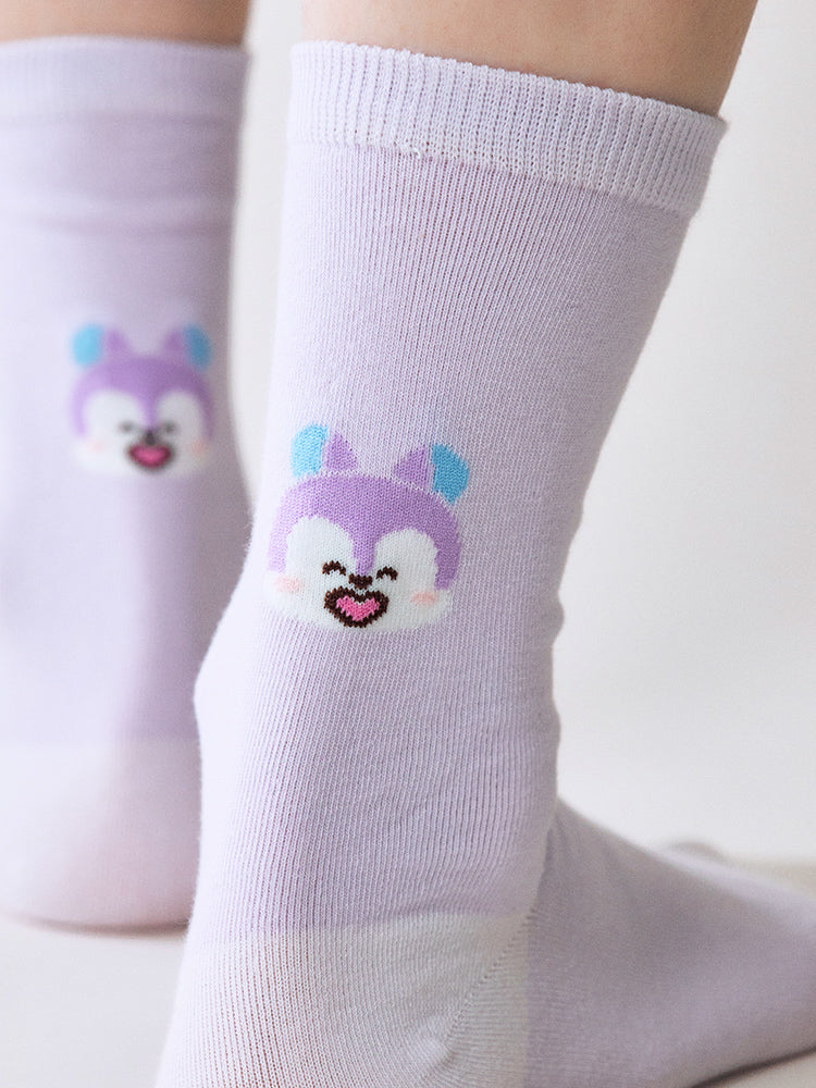 BT21 MANG Basic Jacquard Face Socks