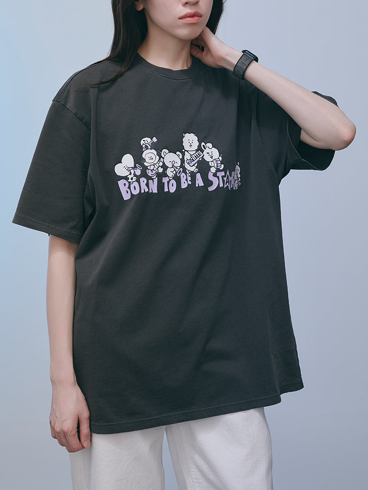 BT21 Band Short Sleeve T-shirt (Black)
