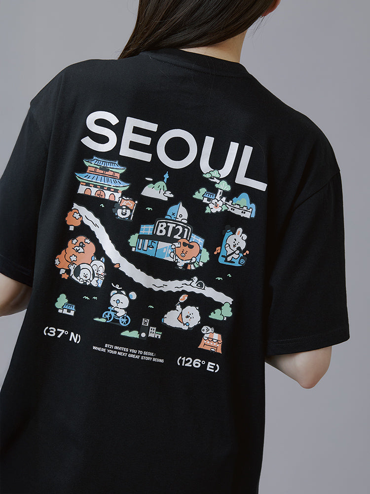 BT21 Seoul Edition Short Sleeve T-shirt VER.1 (Black)