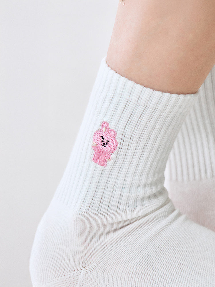 BT21 COOKY Basic Lip Embroidery Socks