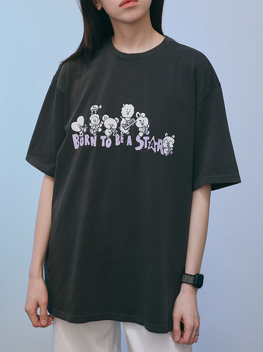 BT21 Band Short Sleeve T-shirt (Black)