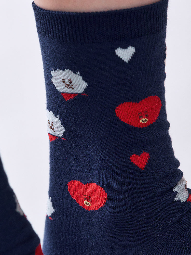BT21 Basic Jacquard Socks Love Gift Set (2 PCS)