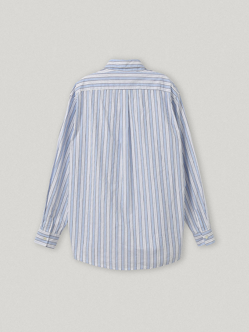 ★[IVE Gaeul Worn] 【Smoothmood】Aberdeen Logo Striped Shirts Classic Blue (6th)