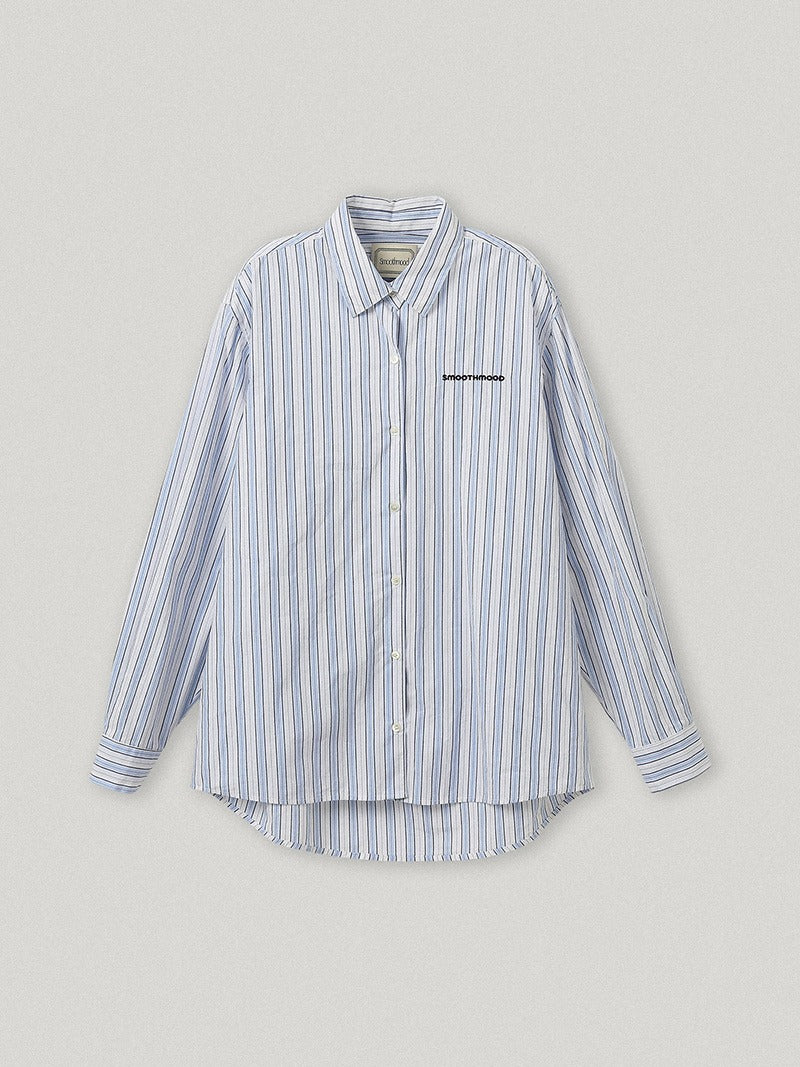 ★[IVE Gaeul Worn] 【Smoothmood】Aberdeen Logo Striped Shirts Classic Blue (6th)