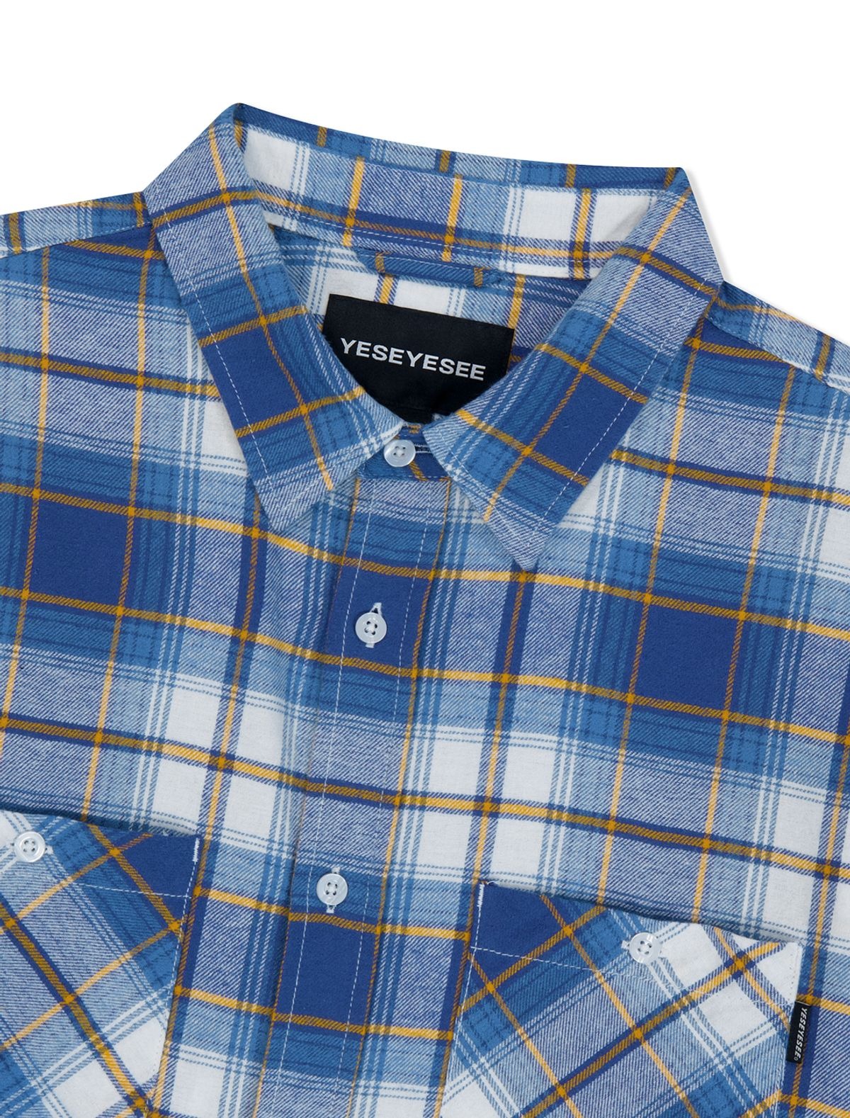 ★[LE SSERAFIM Chaewon Worn] 【YESEYESEE】Flannel Check Shirt Blue