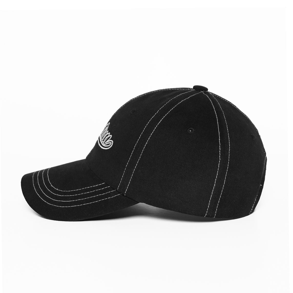 ★[SEVENTEEN Seungkwan Worn] 【VERUTUM】Wave Logo Pigment Stitch Ball Cap Black