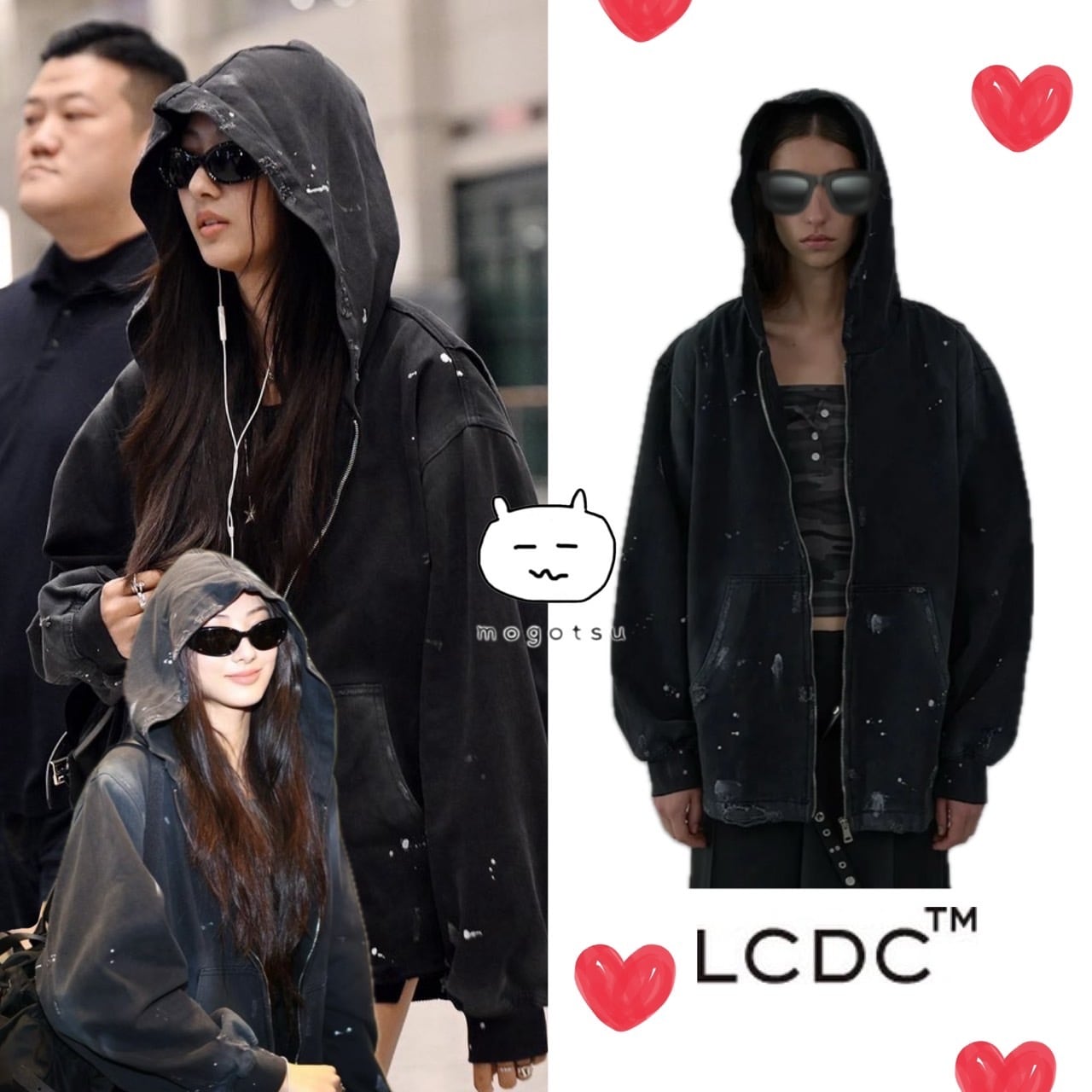 PAINT-EFFECT DENIM JACKET (BLACK)