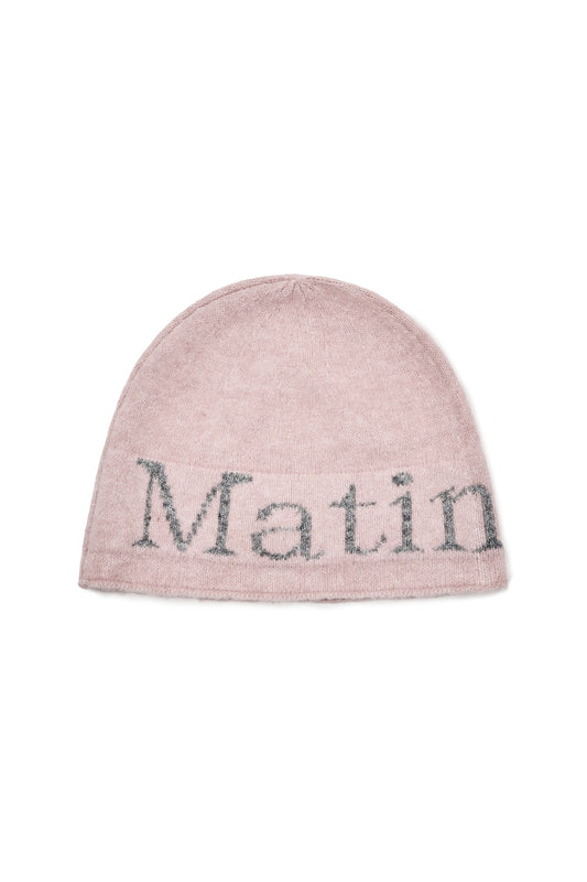 MATIN LOGO BOUCLE KNIT BEANIE IN PINK