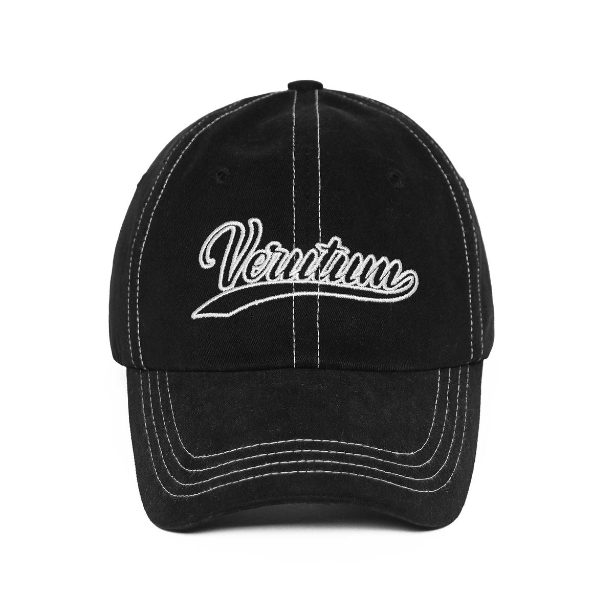 ★[SEVENTEEN Seungkwan Worn] 【VERUTUM】Wave Logo Pigment Stitch Ball Cap Black