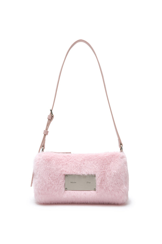 SOFT FUR MINI SHOULDER BAG IN PINK