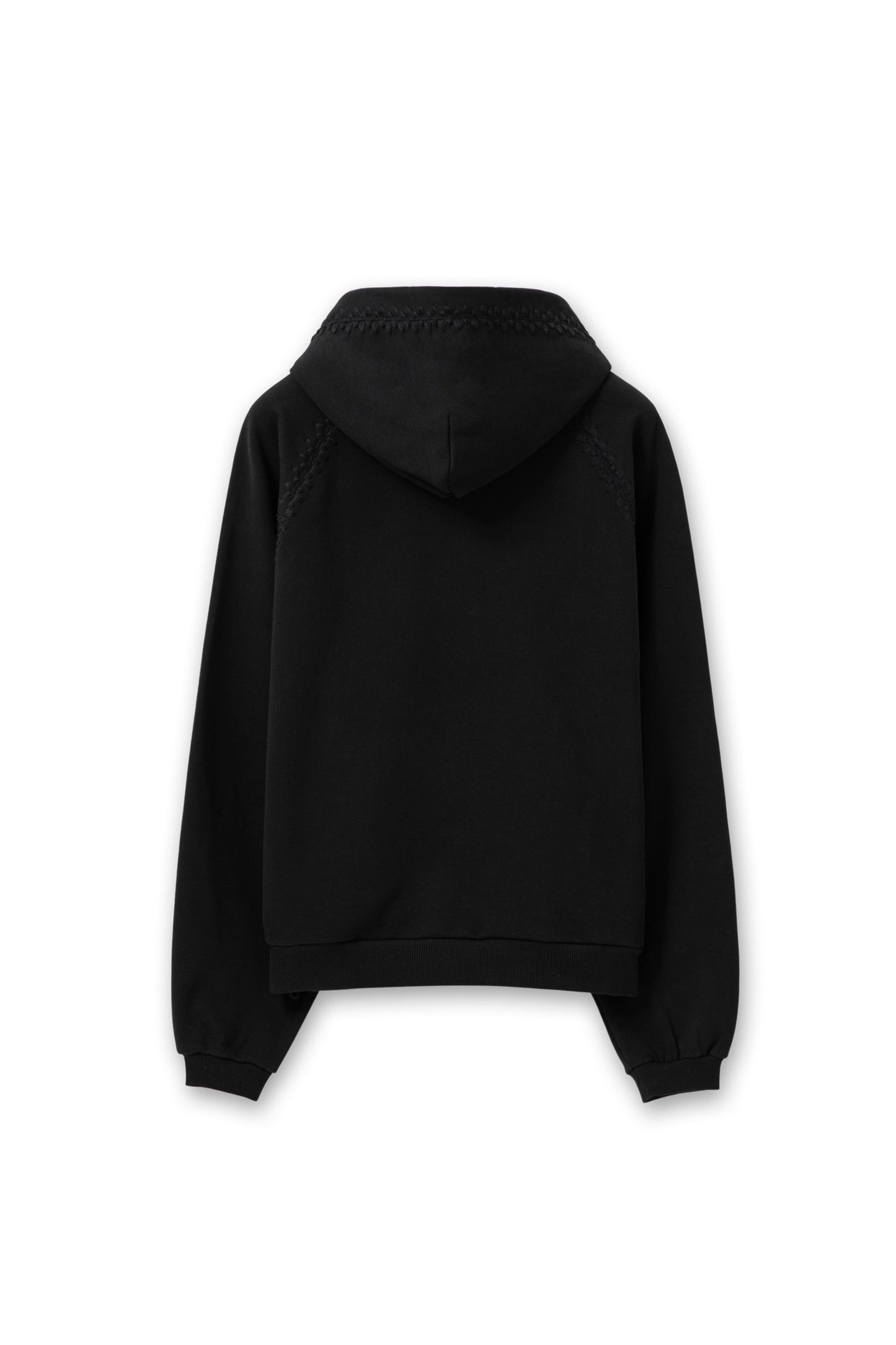 ★[ZEROBASEONE Ricky Worn] 【WOOYOUNGMI】Black line embroidered hooded T-shirt