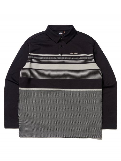 POP Sun-Tinted Stripe α Polo T-Shirt_Black