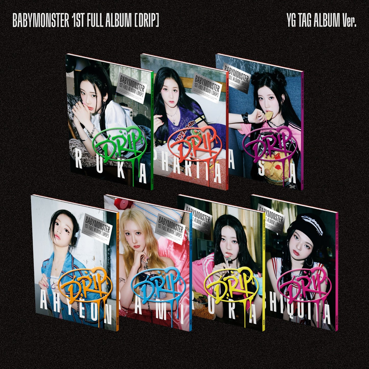 (SET) BABYMONSTER 1st FULL ALBUM [DRIP] YG TAG ALBUM Ver. - YG SELECT