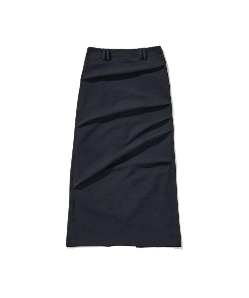lotsyou_Old money Long Skirt Solid Navy