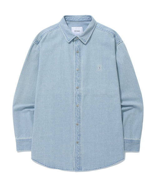 C logo denim shirt light blue